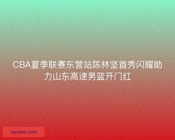 CBA夏季联赛东营站陈林坚首秀闪耀助力山东高速男篮开门红