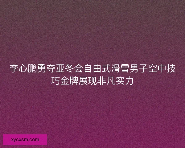 李心鹏勇夺亚冬会自由式滑雪男子空中技巧金牌展现非凡实力